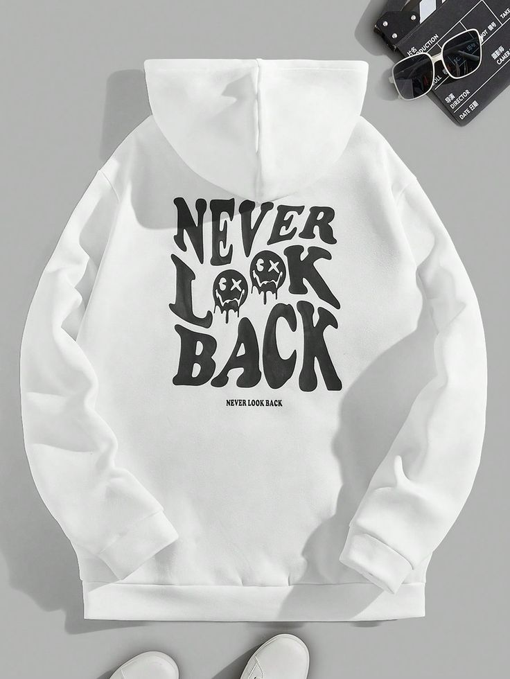 🤍 NEVER LOOK BACK Hoodie – Bold Minimal Streetwear