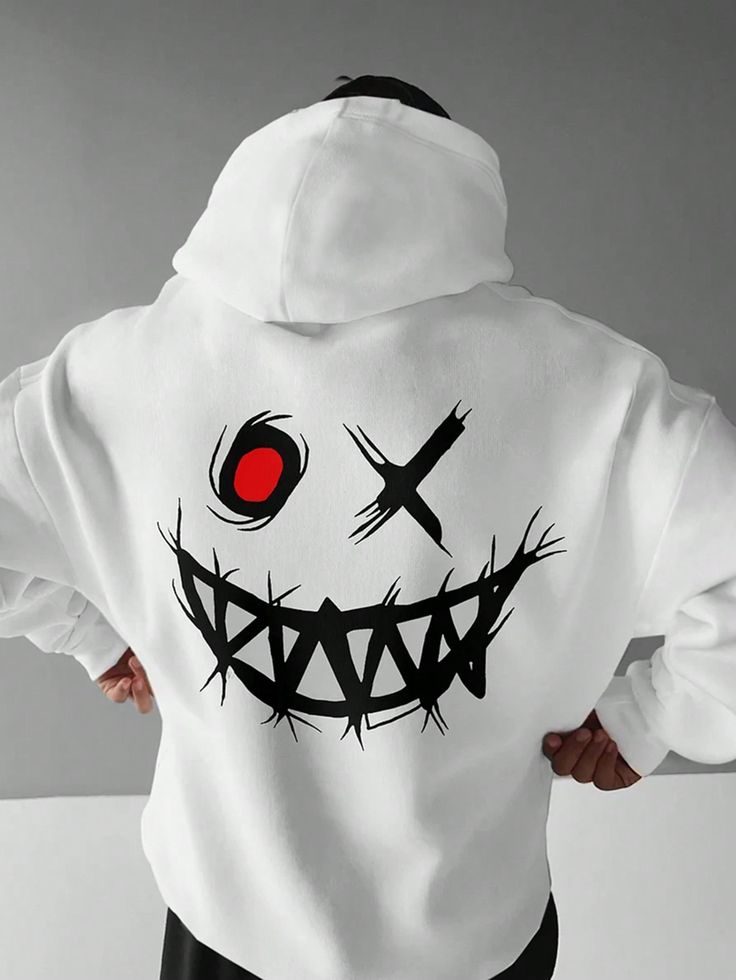 Streetwear Smiley Face Graphic Hoodie – Bold & Trendy Design