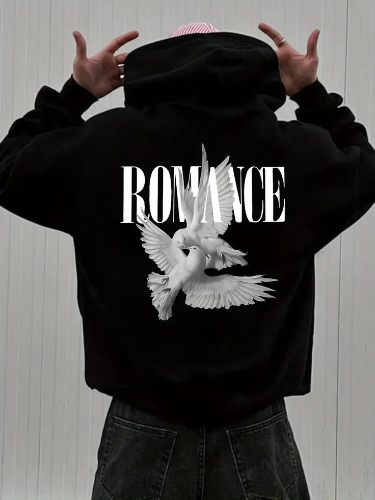Black “Romance” Graphic Hoodie