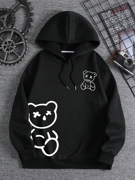 Cute Teddy Graphic Hoodie – Soft, Stylish & Trendy