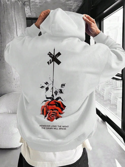 🌹 “The Dawn Will Break” Artistic Rose Hoodie