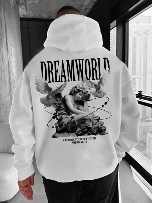 🤍 DREAMWORLD Hoodie – A Blend of Art, Fiction & Reality