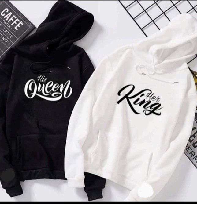 Couple Hoodie Set – Her King & His Queen Design